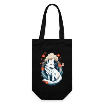 Ukiyo-E Art Style Japanese Kitsune Fox - Gift Bag for Bottles - black - Front