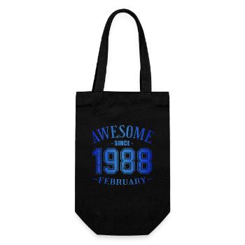 February 1988 - Geburtstag im Februar Awesome - Geschenkbeutel für Flaschen - Schwarz - Vorne