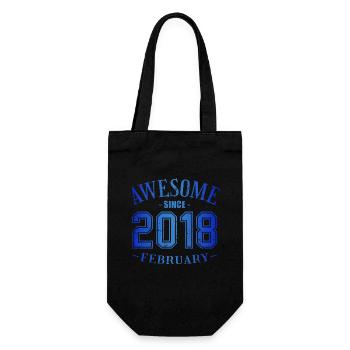 February 2018 - Birthday in February Awesome - Gift Bag for Bottles - black - Front