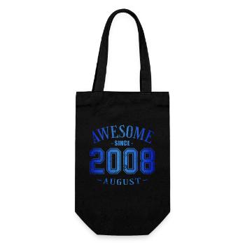 August 2008 - Geburtstag im August Awesome - Geschenkbeutel für Flaschen - Schwarz - Vorne
