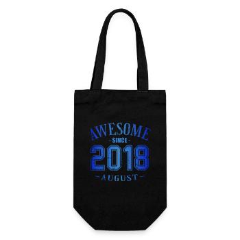 August 2018 - Geburtstag im August Awesome - Geschenkbeutel für Flaschen - Schwarz - Vorne
