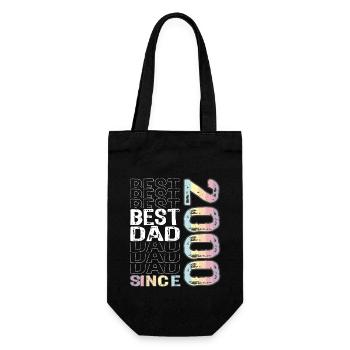 Bester Papa der Welt seit 2000 Vatertag - Geschenkbeutel für Flaschen - Schwarz - Vorne