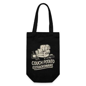 COUCH POTATO DER EXTRAKLASSE - Geschenkbeutel für Flaschen - Schwarz - Vorne