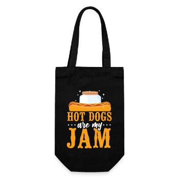 Hot Dog Adult Girl Hot Dogs Are My - Geschenkbeutel für Flaschen - Schwarz - Vorne