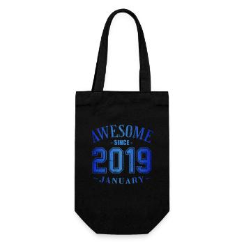 January 2019 - Geburtstag im Januar Awesome - Geschenkbeutel für Flaschen - Schwarz - Vorne