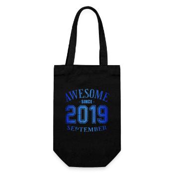 September 2019 - Geburtstag im September Awesome - Geschenkbeutel für Flaschen - Schwarz - Vorne