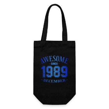 December 1989 - Geburtstag im Dezember Awesome - Geschenkbeutel für Flaschen - Schwarz - Vorne