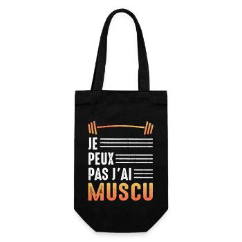 Ich kann kein Bodybuilding-Bodybuilding-Fitnessstudio haben - Geschenkbeutel für Flaschen - Schwarz - Vorne