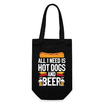Hot Dog Adult Beer All I Need Is - Gift Bag for Bottles - black - Front