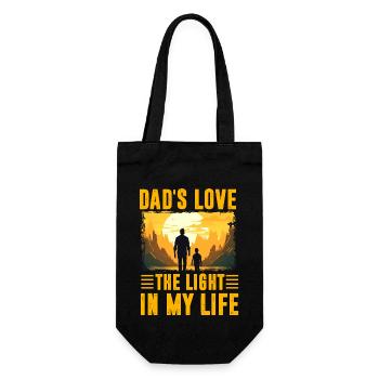 Papa liebt das Licht in meinem Leben - Geschenkbeutel für Flaschen - Schwarz - Vorne