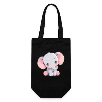 Elefanten Elefant - Geschenkbeutel für Flaschen - Schwarz - Vorne