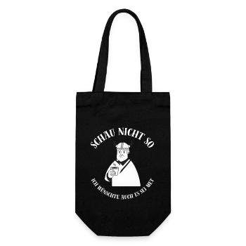 Kaffee statt Met lustiges Wikinger Design - Geschenkbeutel für Flaschen - Schwarz - Vorne