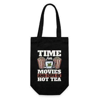 Hot Tea Time For Movies And Cups Of Herbal Tea - Gift Bag for Bottles - black - Front