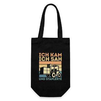Gabelstaplerfahrer Lagerist Lagerarbeiter - Geschenkbeutel für Flaschen - Schwarz - Vorne