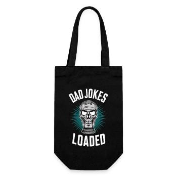 Dad Jokes Loaded Skull Motif - Gift Bag for Bottles - black - Front