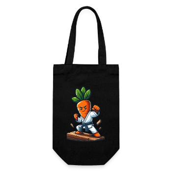 Karate Carrot Master Fighter Pose - Gift Bag for Bottles - black - Front