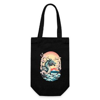 Dragon Anime Vintage Japanese Mythology Art - Gift Bag for Bottles - black - Front