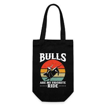 Bullenreiter Rodeo Western Cowboy Bull Riding - Geschenkbeutel für Flaschen - Schwarz - Vorne