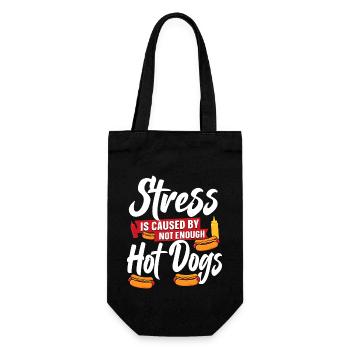 Hot Dog Adult Stress Is Caused By - Geschenkbeutel für Flaschen - Schwarz - Vorne