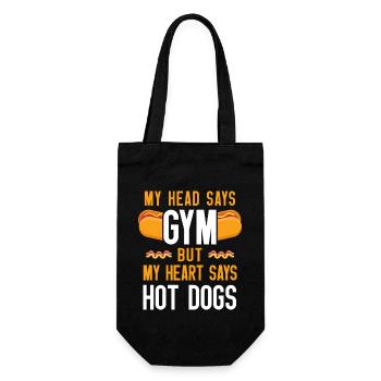 Hot Dog Adult My Head Says Gym But - Geschenkbeutel für Flaschen - Schwarz - Vorne