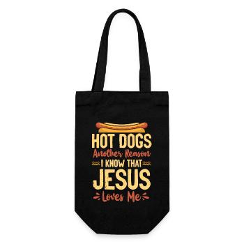 Hot Dog Adult Jesus Faith - Gift Bag for Bottles - black - Front