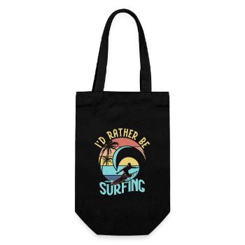 I'd Rather Be Surfing Summer Surfer Surfboard - Geschenkbeutel für Flaschen - Schwarz - Vorne