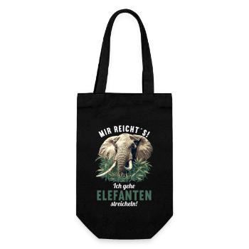 Elefanten Elefant - Geschenkbeutel für Flaschen - Schwarz - Vorne