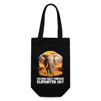 Elefanten Elefant - Geschenkbeutel für Flaschen - Schwarz - Vorne
