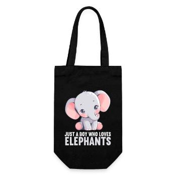 Elefanten Elefant - Geschenkbeutel für Flaschen - Schwarz - Vorne