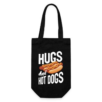 Hot Dog Adult Hugs And Hot Dogs - Geschenkbeutel für Flaschen - Schwarz - Vorne