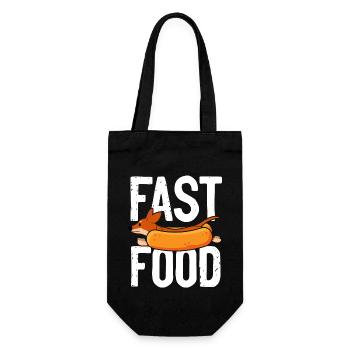 Hot Dog Adult Pun Wiener Fast Food - Geschenkbeutel für Flaschen - Schwarz - Vorne