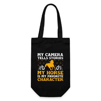 Pferdefotografie Reiten Pferde Hobby Ph - Geschenkbeutel für Flaschen - Schwarz - Vorne