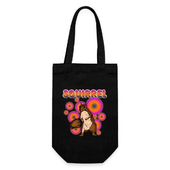 80's Funny Squirrel Chipmunks Old Style Animal - Gift Bag for Bottles - black - Front