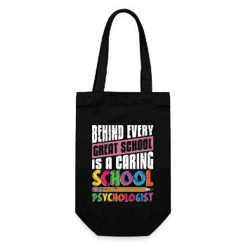 School Psych Behind Every Great School Counselor - Gift Bag for Bottles - black - Front