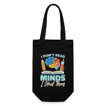 School Psych I Don't Read Minds School Counseling - Geschenkbeutel für Flaschen - Schwarz - Vorne