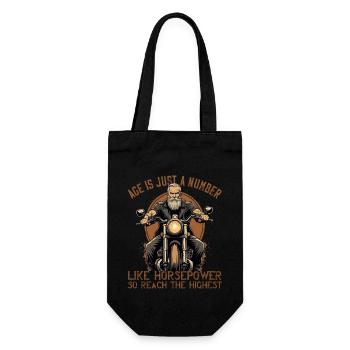 Drôle de motard grand-père moto vintage style rétro - Sac à bouteille - noir - Devant