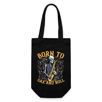 Saxophonist Rocker Lustiges Jazz Musik Design - Geschenkbeutel für Flaschen - Schwarz - Vorne