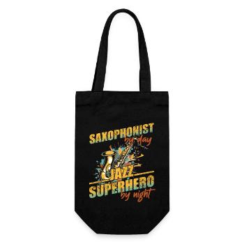 Lustiger Saxophon Spruch Jazz Musik Design - Geschenkbeutel für Flaschen - Schwarz - Vorne