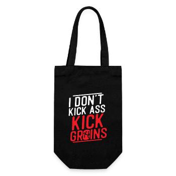 I Don't Kick Ass Kick Groins Training Krav Maga Ma - Geschenkbeutel für Flaschen - Schwarz - Vorne