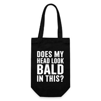 Funny Bald Joke Does My Head Look Bald In This - Geschenkbeutel für Flaschen - Schwarz - Vorne