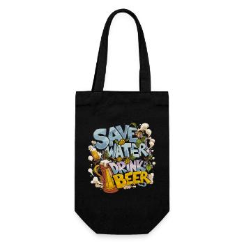 Save Water Drink Beer Biertrinker - Geschenkbeutel für Flaschen - Schwarz - Vorne