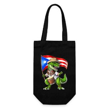 Puerto Rico T-Rex Dinosaur - Gift Bag for Bottles - black - Front