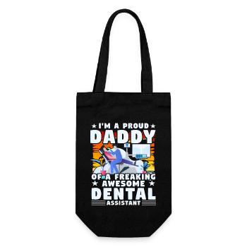 I'm a proud Daddy of a freaking awesome dental - Gift Bag for Bottles - black - Front