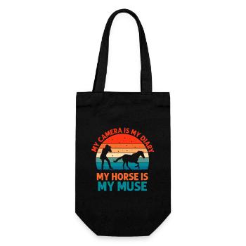 Horse Photography Horseback Riding Horses Hobby Ph - Gift Bag for Bottles - black - Front