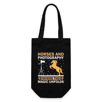 Pferdefotografie Reiten Pferde Hobby Ph - Geschenkbeutel für Flaschen - Schwarz - Vorne