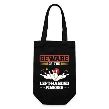 Bowling Linkshänder Linkshändiger Kegler - Geschenkbeutel für Flaschen - Schwarz - Vorne