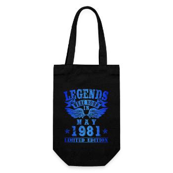 Legends were born in Mai 1981 Geburtstag - Geschenkbeutel für Flaschen - Schwarz - Vorne