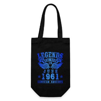 Legends were born in June 1961 Birthday - Gift Bag for Bottles - black - Front