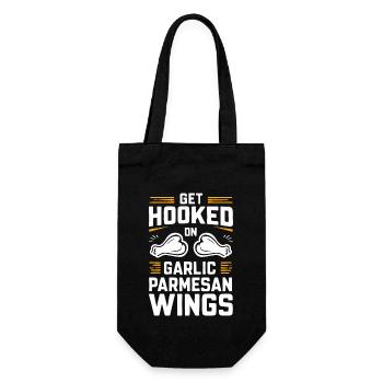Chicken Wings Wing Hot Cooked Chicken Fast Food - Geschenkbeutel für Flaschen - Schwarz - Vorne