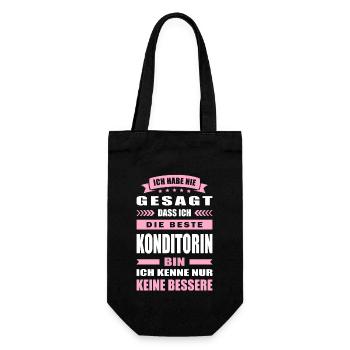 Ich Habe Nie Gesagt Die Beste Konditorin Bin - Geschenkbeutel für Flaschen - Schwarz - Vorne